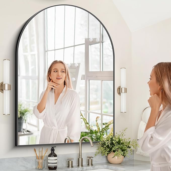 Arched Bathroom Mirror, 36x48IN Black Bathroom Mirror - Image 4