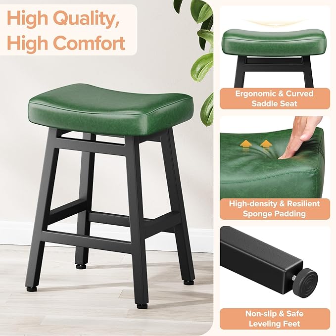 Counter Height Bar Stools Set of 2, 24 Inch Barstools - Image 3