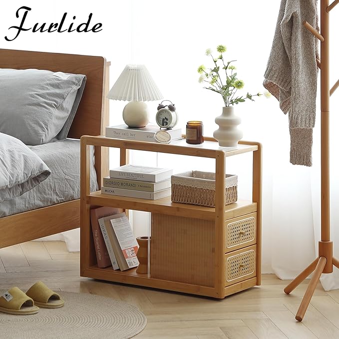 Rattan Nightstand Side Table - Image 4