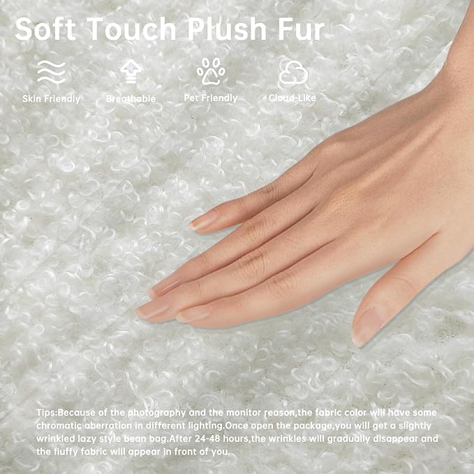 Bean Bag Chairs for Adults, BeanBag Reading Chair Memory Foam Couch, Floor - Image 3
