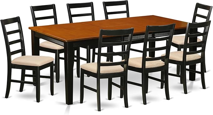 East West Furniture QUPF9-BCH-C 9 Piece Dining Table Set Includes a Rectangle by EastWestFurniture