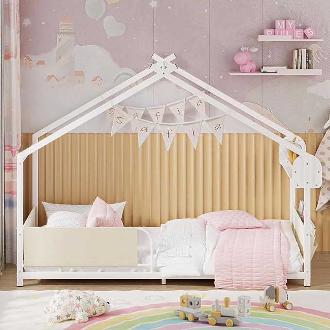Timy House Shape Twin Size Montessori House Bed Metal Floor Bed - Image 3
