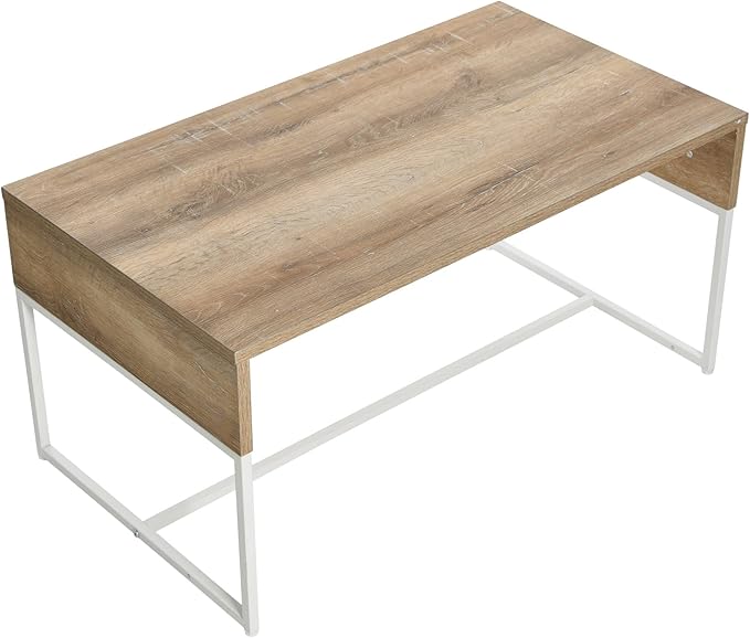 Household Essentials Wrap Rectangular Coffee Table Coastal Oak Rustic Wood - Image 7