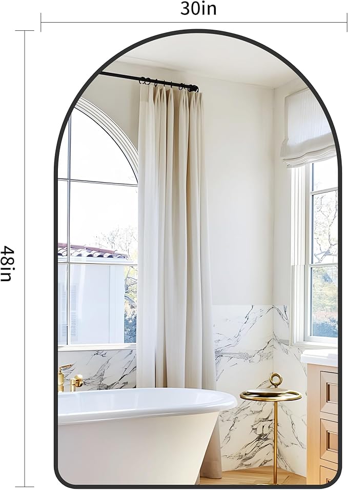 Arched Bathroom Mirror, Wall Mounted Mirror, Living Room, Vertically Hanging - Image 2