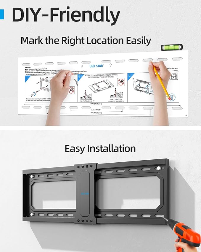 Tilt TV Wall Mount Fits 16-24" Studs, Holds 37-82" TVs up to 132 lbs, Max VESA - Image 8