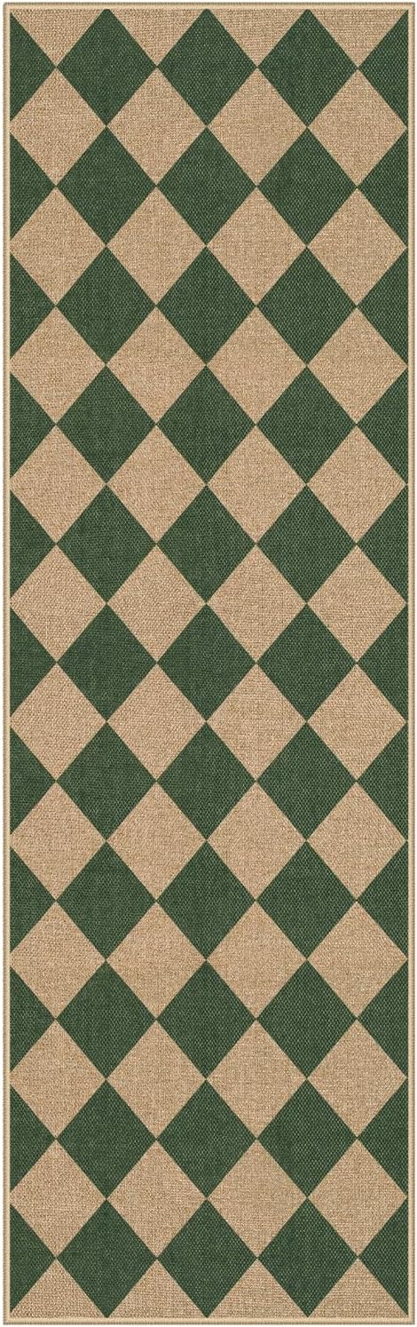 Lahome Checkered Kitchen Runner, 2x8 Easy Jute Runner Rug - Image 8