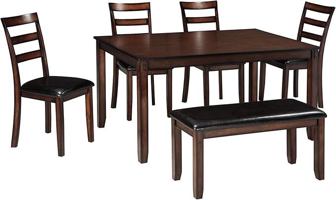 Signature Design by Ashley Coviar 6 Piece Dining Set, Includes Table, 4 Chairs by SignatureDesignbyAshley