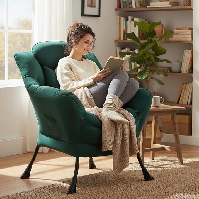 Lazy Chair, Reading Armchair, Large Modern Lounge Accent Chair, Leisure Sofa - Image 4