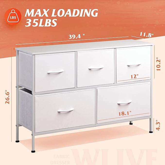 WLIVE White Dresser for Bedroom - Image 3