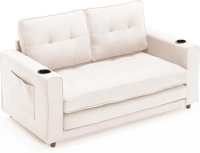 ERYE Modern Upholstered Loveseat Sofa Foldable Convertible Floor Sofabed - Image 9