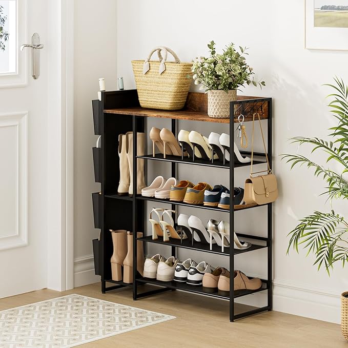 Brown 5-Tier Shoe Organizer - Image 2