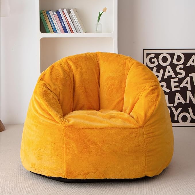 N&V Large Shell Bean Bag Chair, Adult Size Bean Bag Sack, Foam Filling - Image 4