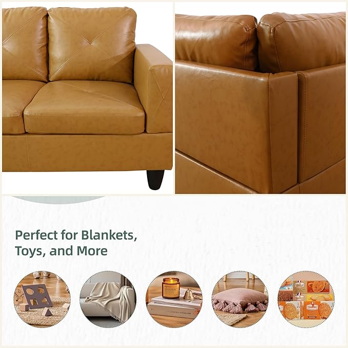 Leather Sectional Couch, Modern L Shaped Couches - Image 4