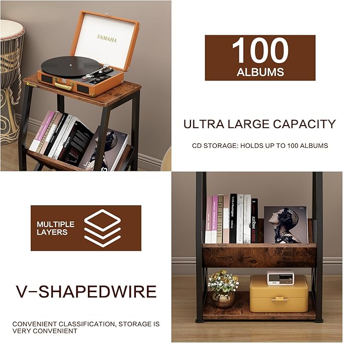 ALISENED Side Table, 3 Tier Narrow End Table - Image 9