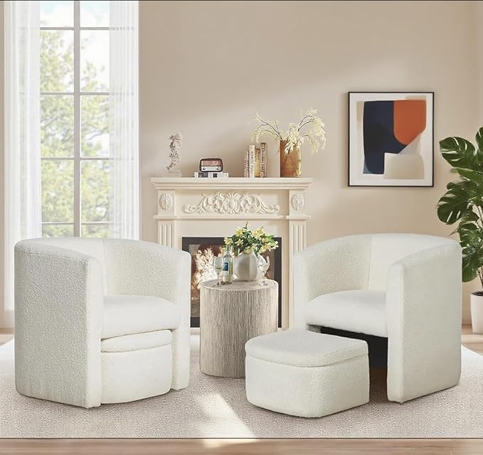 COLAMY Morden Velvet Barrel Accent Chair by COLAMYINC