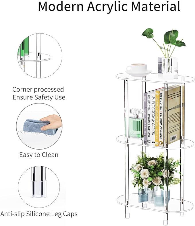 Clear Acrylic Narrow Side Table - Image 4