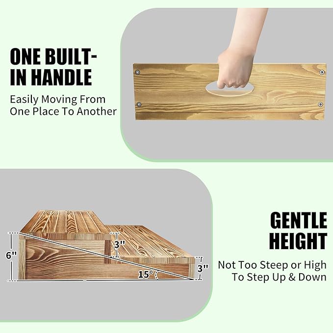 Wooden 2 Step Stool for High Beds, Moderate & Applicable 2-Step Stools for - Image 5