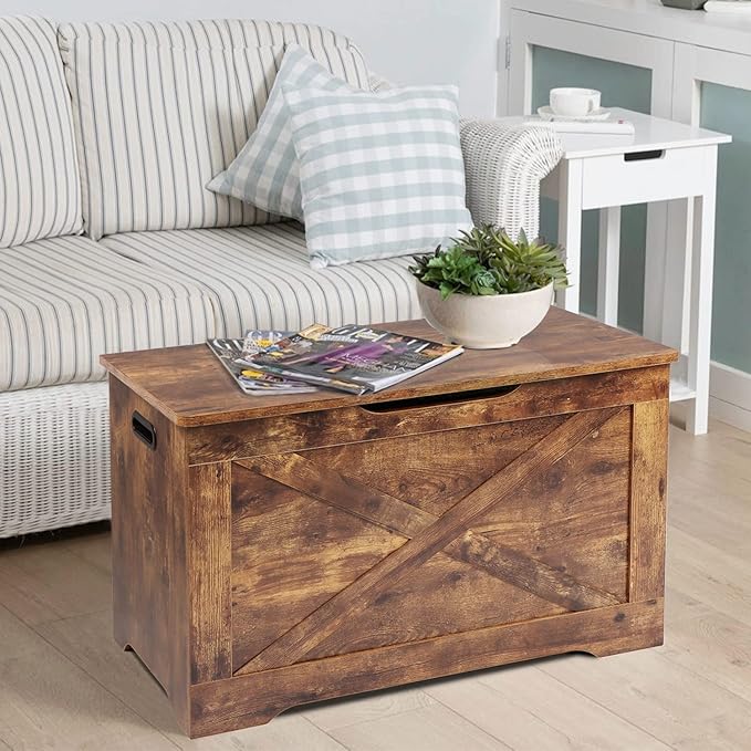 Storage Chest, Wooden Storage Bench, Entryway Shoes Bench - Image 7