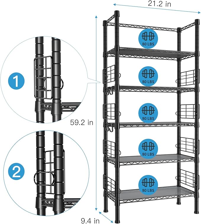 Metal Storage Rack, Storage Organizer Shelves - Image 3