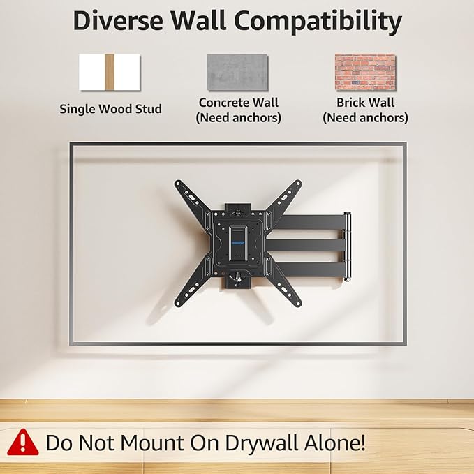 MOUNTUP Long Arm TV Wall Mount for Most 32-65 Inch TVs, Corner TV Mount Full - Image 8