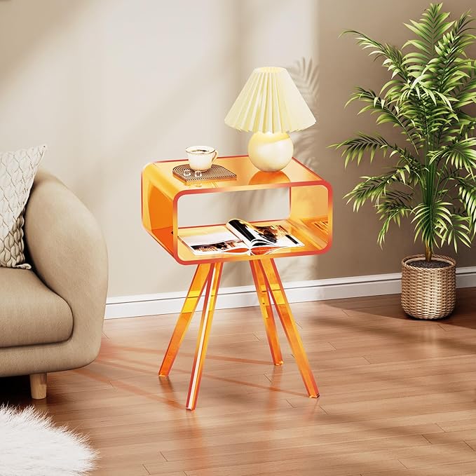 Acrylic Side Table, Acrylic Nightstand Bedside Table - Image 8