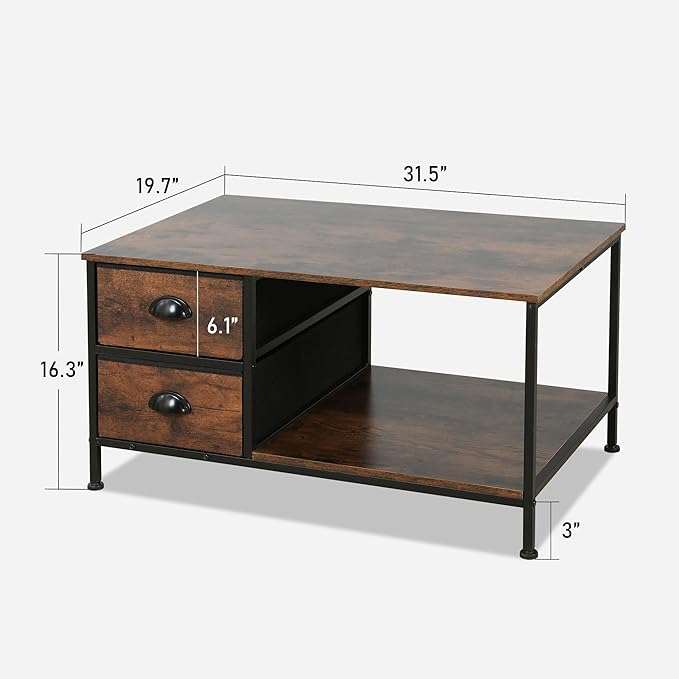 SENIG Coffee Table with Drawers, Coffee Table - Image 3