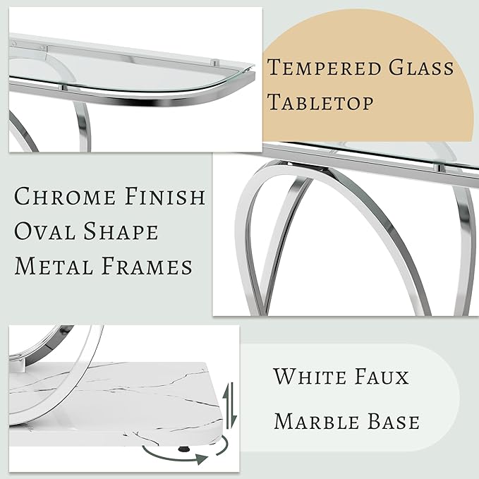 O&K FURNITURE Glass Console Tables - Image 5