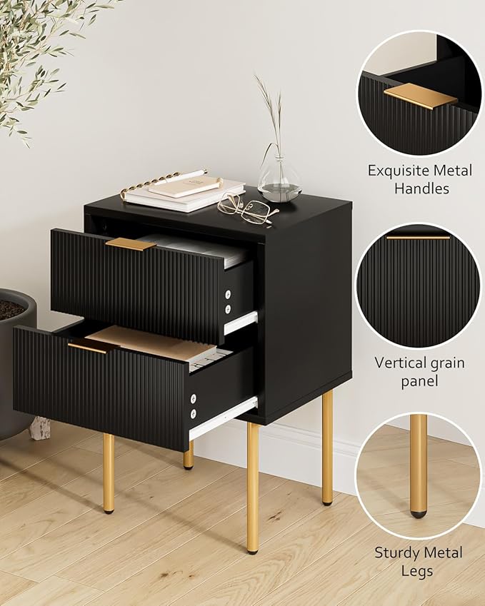 Masupu Nightstand, Mid-Century Modern Bedside Table - Image 3