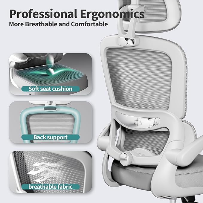 Office Chair Ergonomic Desk Chair, 330 LBS Home Mesh Office Desk Chairs - Image 2