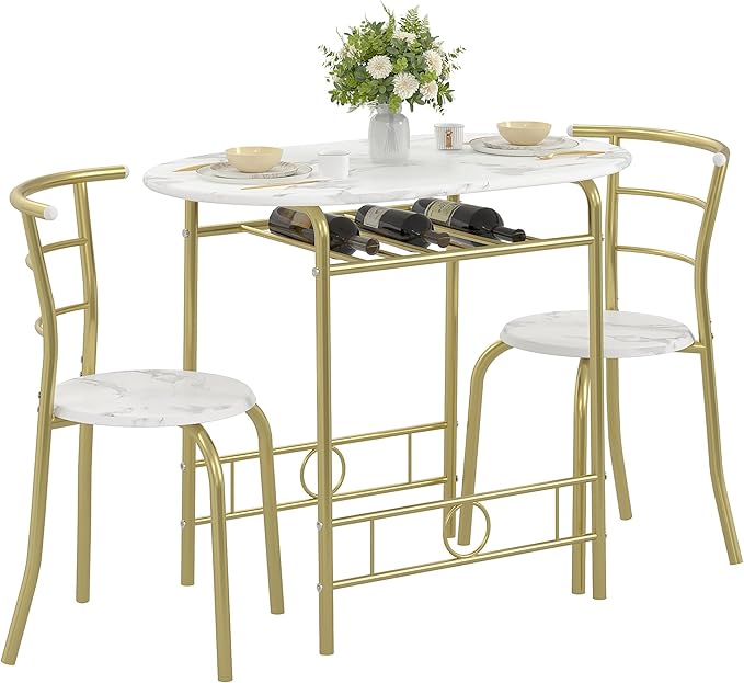 VECELO 3-Piece Dining Table Set by VECELO