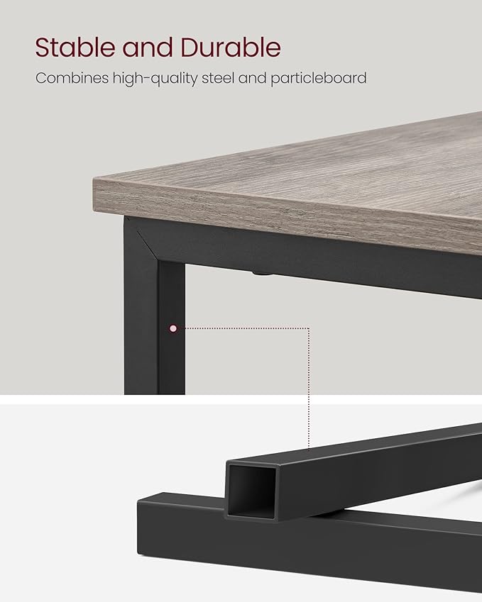 VASAGLE Side Table with Charging Station, Narrow End Table with 2 Drawers - Image 8
