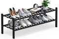 Haddockway Long 2 Tier Bamboo Shoe Rack Storage Organizer, Small Space by Haddockway