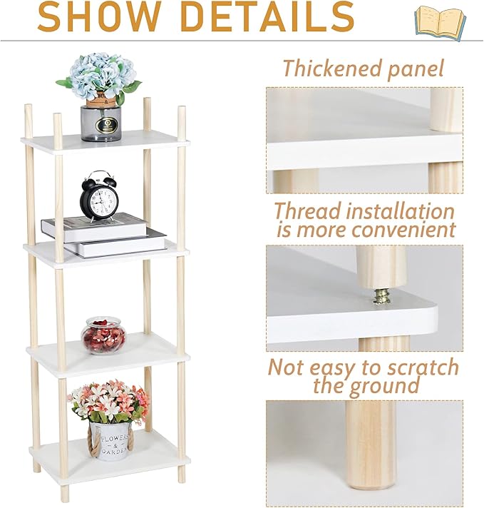LITA Modern Wood Side Table, Accent End Table Plant Night Stand - Image 6