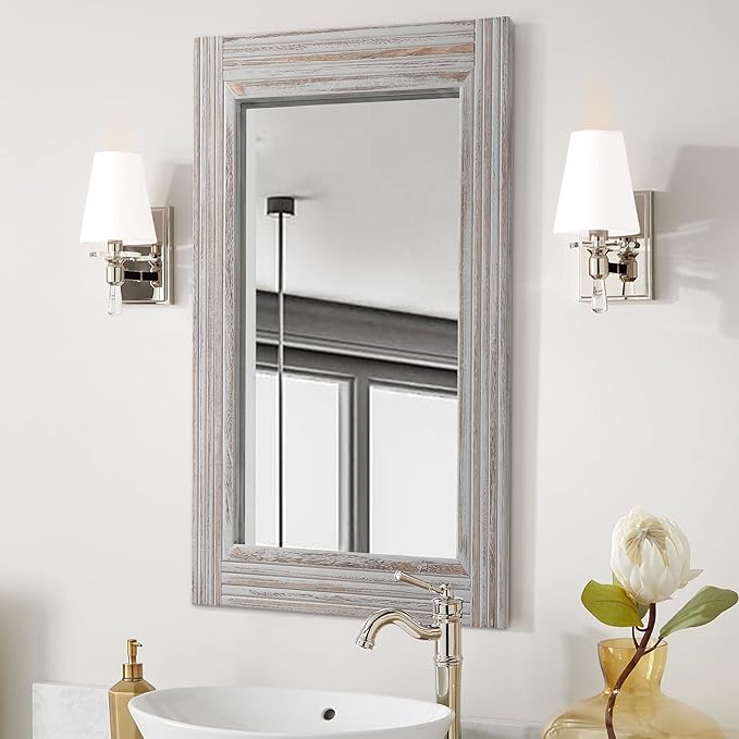 YOSHOOT Hand-Made Wooden Spliced Wall Mirror - Image 4