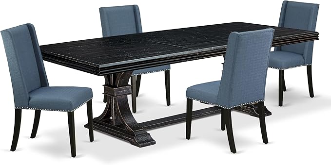 NEFL5-SBB-21-5-Piece Kitchen Dining Set Consists of a Dining Table and 4 - Image 2