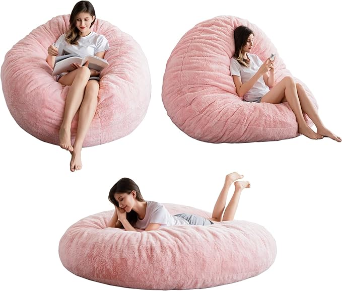 BYBYME 3 in 1 Bean Bag Chair, Convertible Chair Folds from Bean Bag to Lounger - Image 8