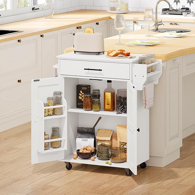 HOOBRO Kitchen Island with Power Outlet, Kitchen Storage Island with Large - Image 2