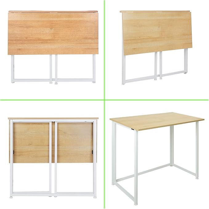 Leopard Folding Computer Desk for Small Spaces, Space-Saving Home Office Desk - Image 5