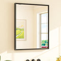 TETOTE Black Bathroom Mirror 24" x 30" Matte Black Rectangle Beveled Framed by TETOTE