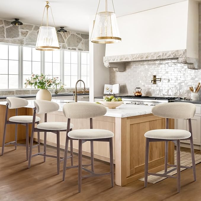 COLAMY Counter Height Bar Stools Set of 4, Kitchen Bar Stools - Image 3