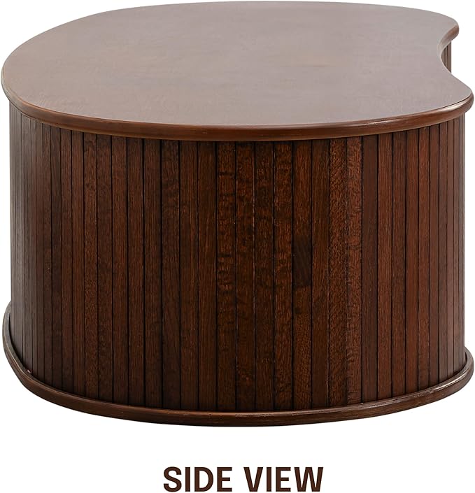 NTC Ripple Coffee Table, Modern Oval Wooden Center Table - Image 4