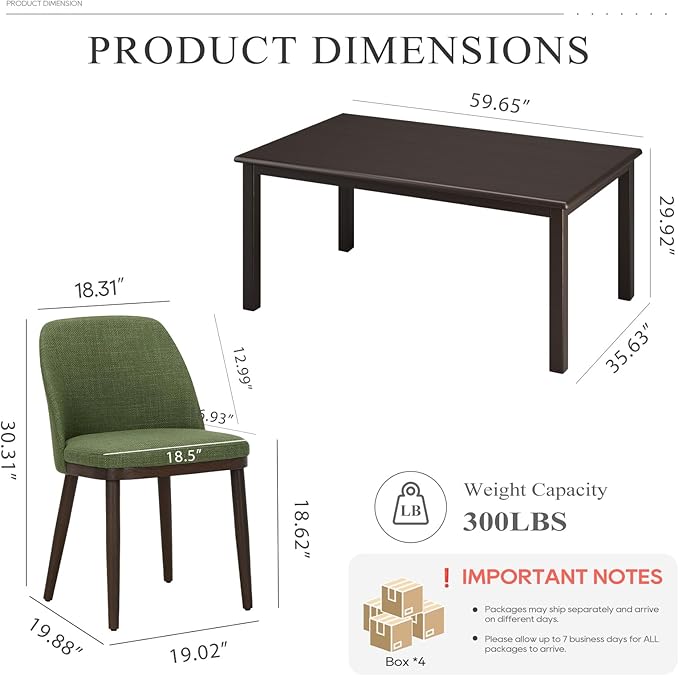 COLAMY 60 Inch Rectangular Kitchen Dining Table - Image 6