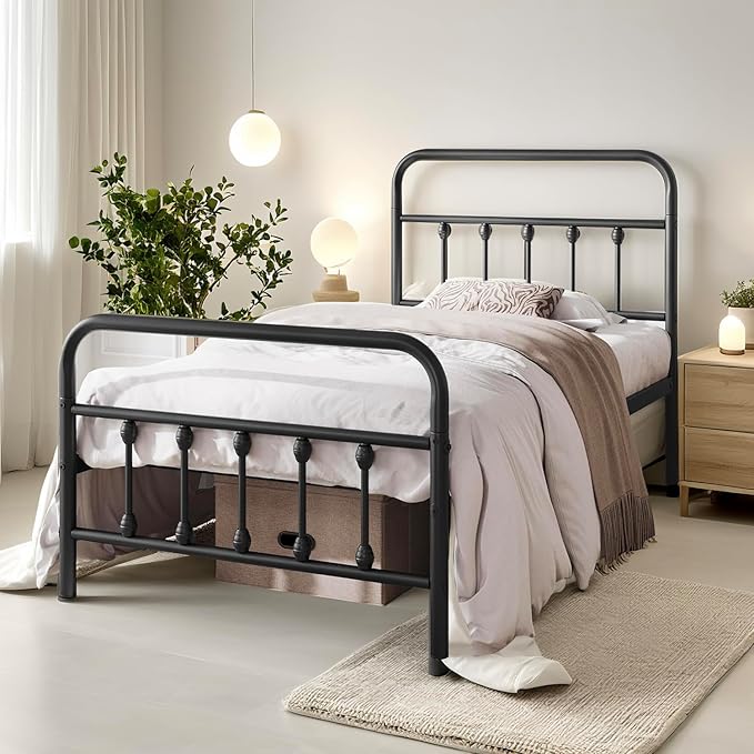 Twin Bed Frame-Classic Metal Platform Bed Frame Mattress Foundation - Image 8