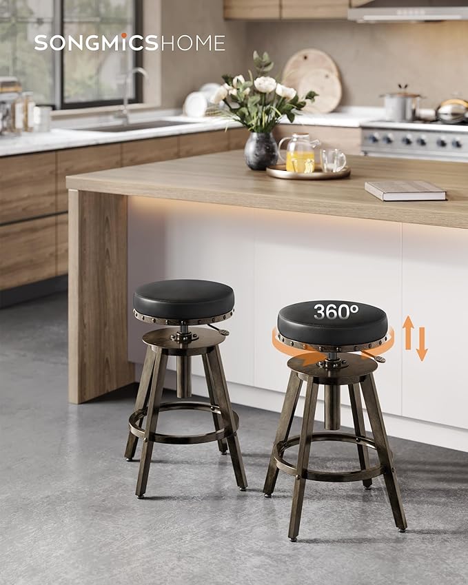 SONGMICS HOME Bar Stools, Steampunk Counter Stool - Image 2