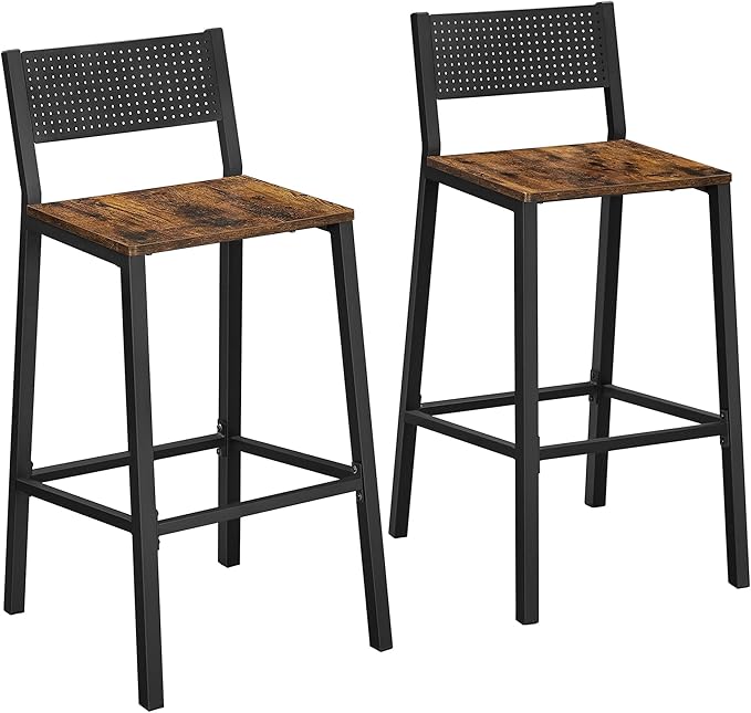 VASAGLE Set of 4 Bar Stools, Counter Height Chairs - Image 6