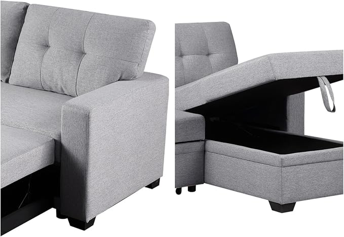 L-Shape Sofa Bed, Pull Out Sleeper Sofa - Image 4