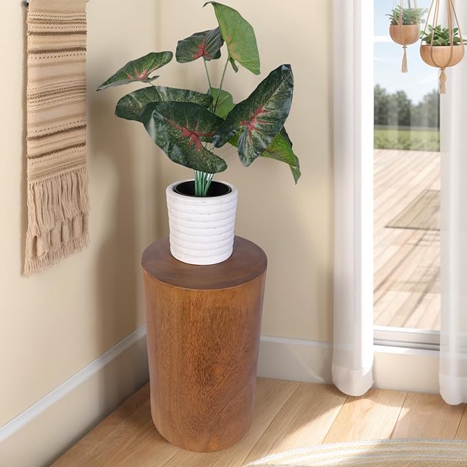 Athaliah Wooden Tree Stump Stool, Decorative Garden Stool Wood Stump Table - Image 9