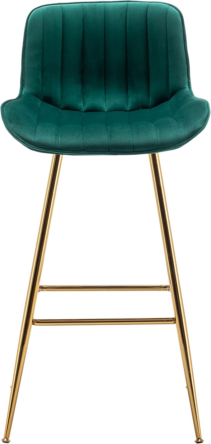 Sidanli Velvet Barstools Set of 2, 29 inch Seat Height Comfortable Island Stools - Image 3