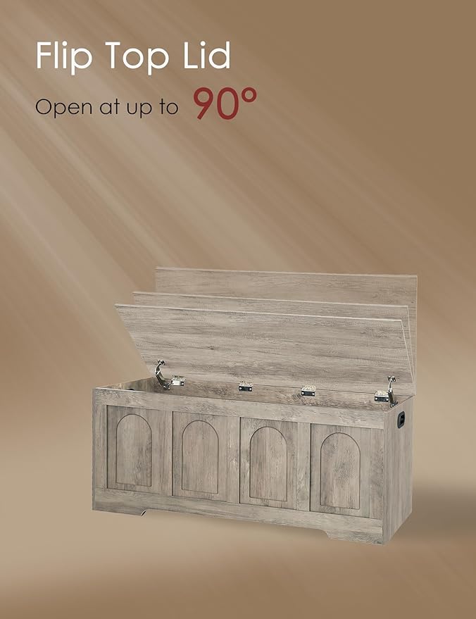 DINZI LVJ Storage Chest, 47.2”Wooden Storage Box - Image 5
