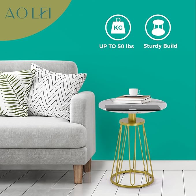 Round End Table Set of 2, Small Side Table - Image 5
